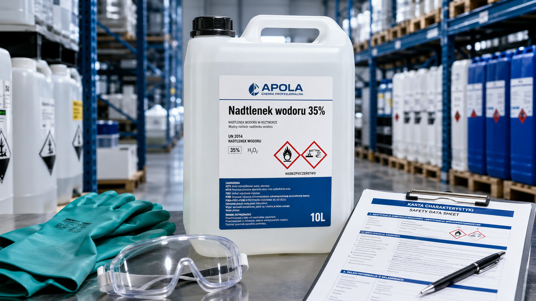 Nadtlenek wodoru 35% zastosowania techniczne i bezpieczne magazynowanie APOLA Chemia Profesjonalna