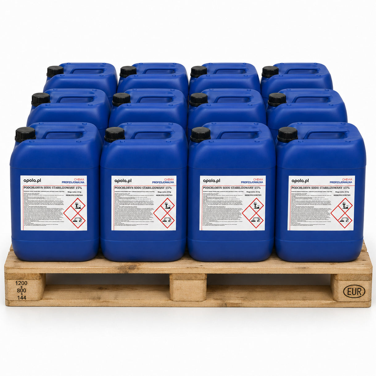 Podchloryn sodu stabilizowany 300 kg (12 × kanister 25 kg)